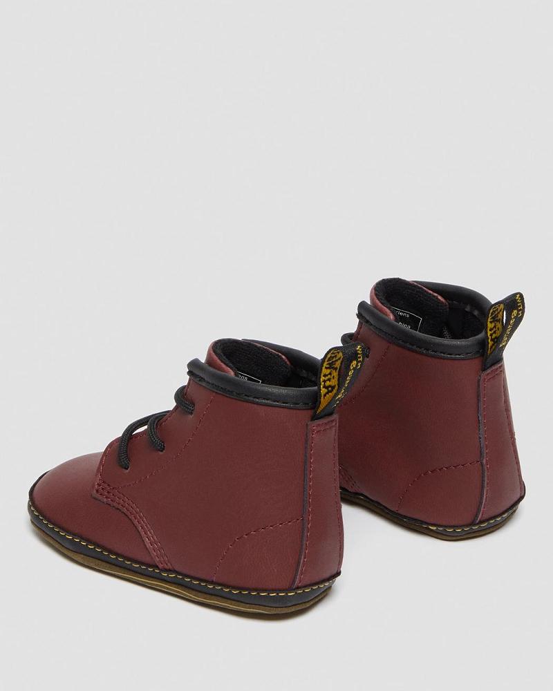 Dr Martens Newborn 1460 Auburn Leren Booties Vrijetijdslaarzen Kinderen Roze Rood | NL 160OKI